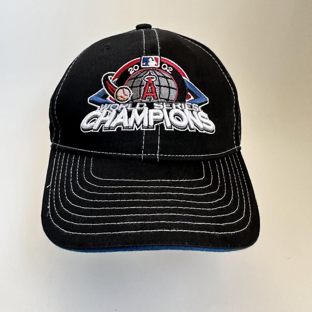 VTG ANAHEIM ANGELS 2002 World Series Champions Baseball Hat New Era Strap Cap